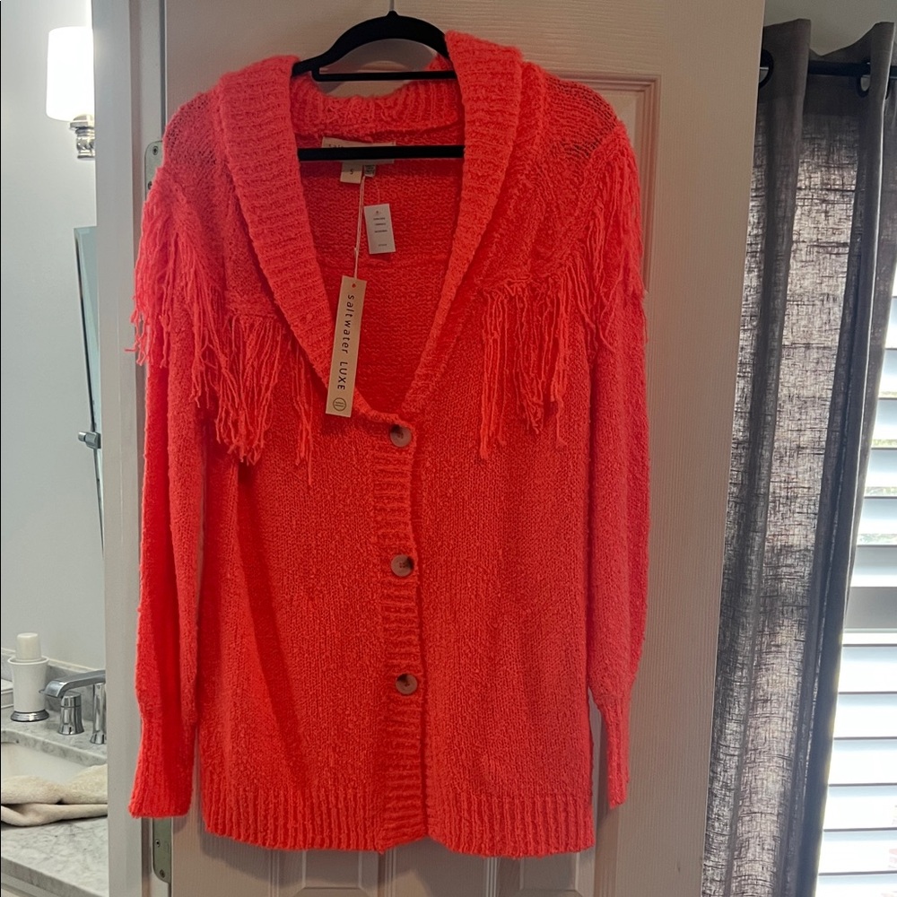 Saltwater LUXE Fringe Detail Sweater - Vibrant Pink